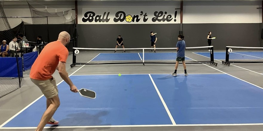 Indoor pickleball court ready for a reservation