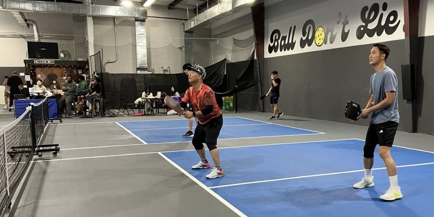 Pickleball players together at The Pickleball Spot